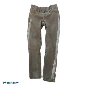 Gap girls grey jeggings with sparkly stripe